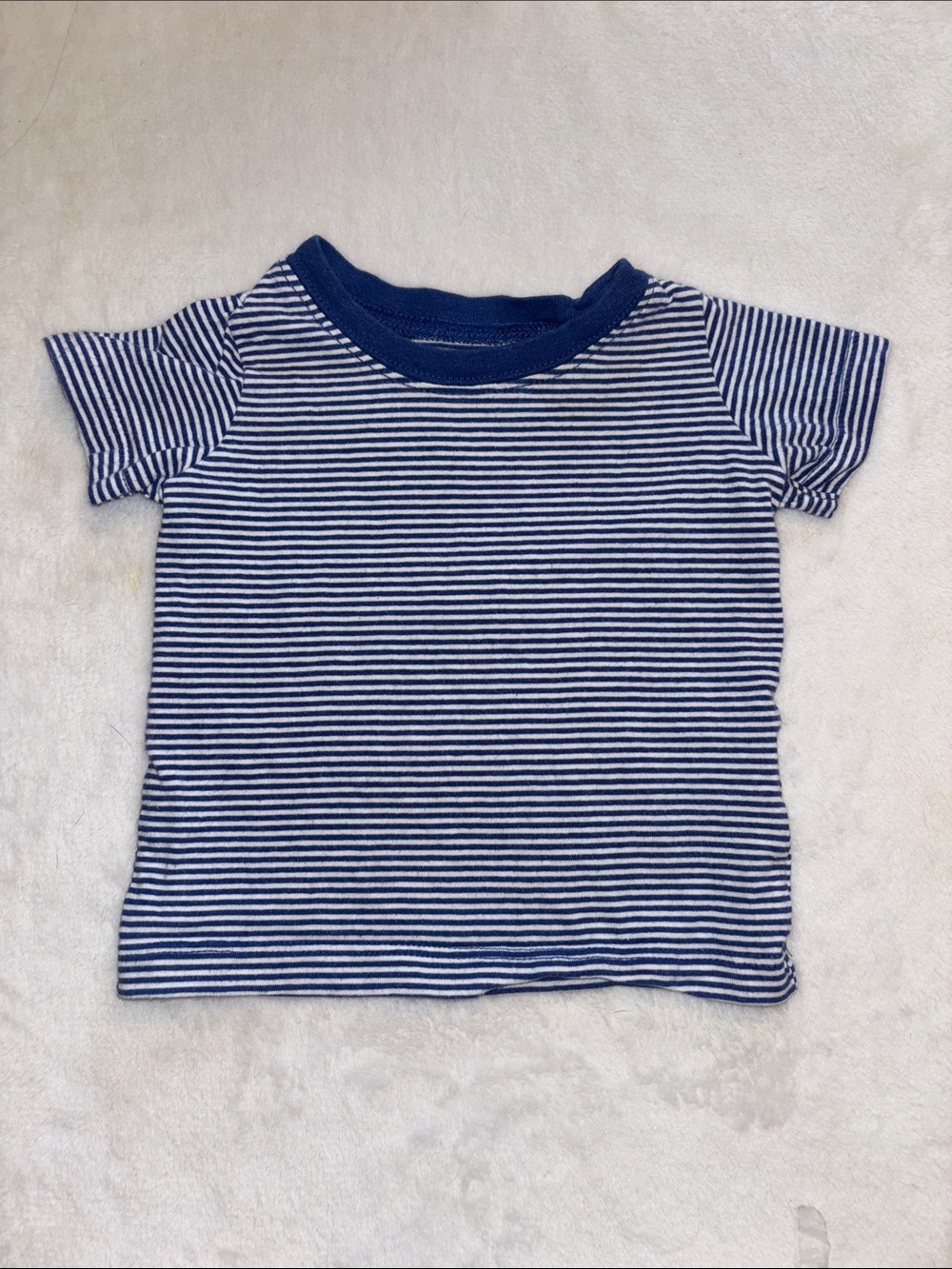 (3 for $10) carters Navy & White Striped Short Sleeve Kids Tee 6 month plain